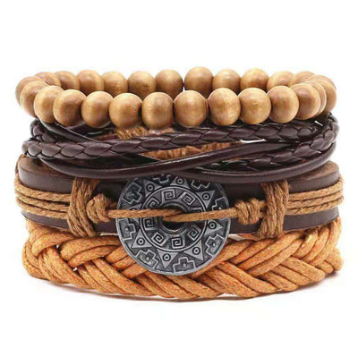 Men's Leather Vintage Braided Bracelet