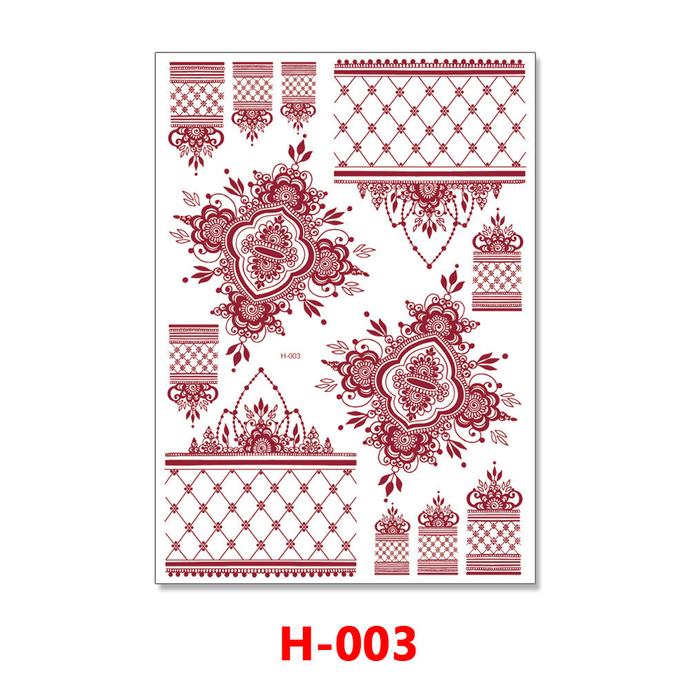 Hannah Red Lace Water Transfer Tattoo Sticker