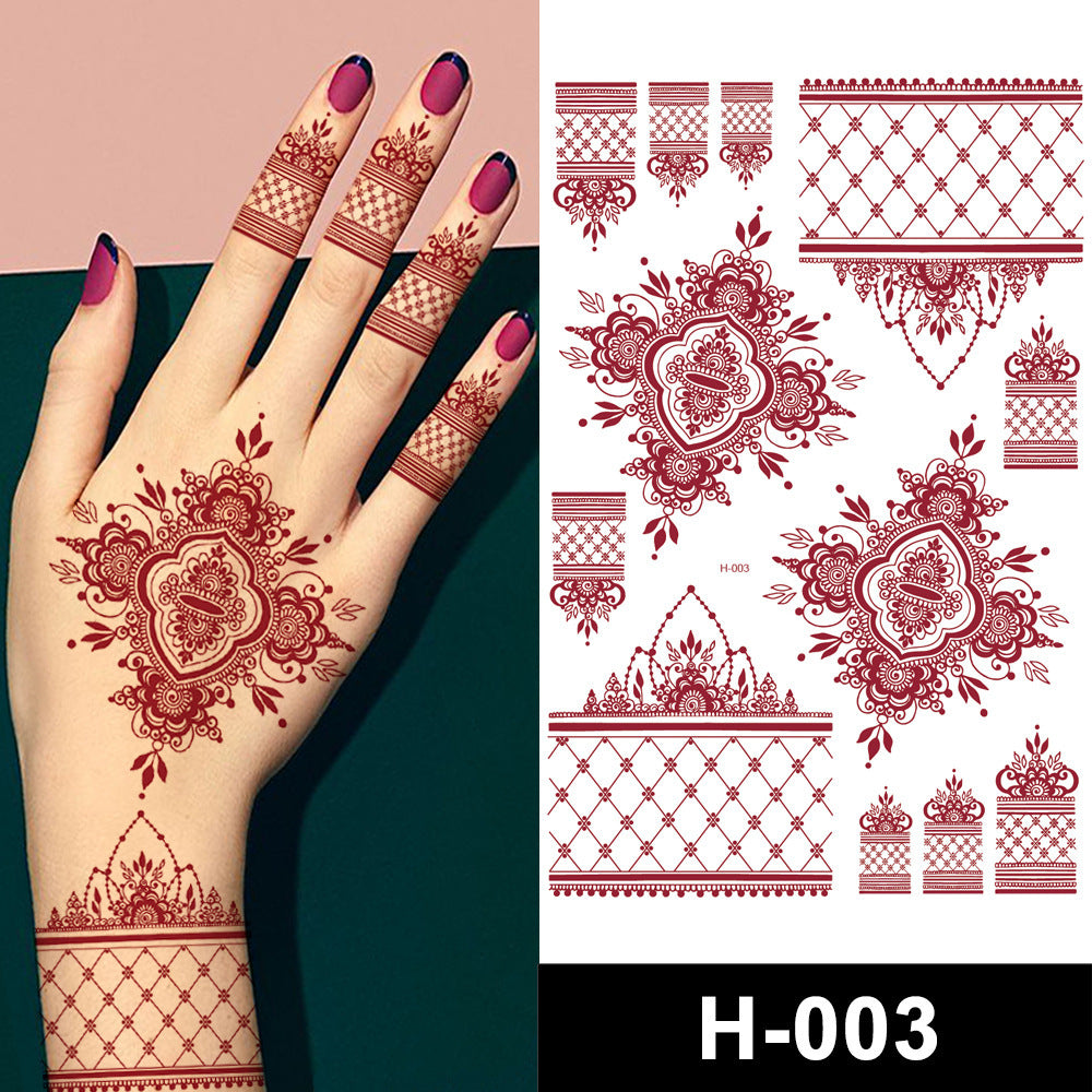 Hannah Red Lace Water Transfer Tattoo Sticker