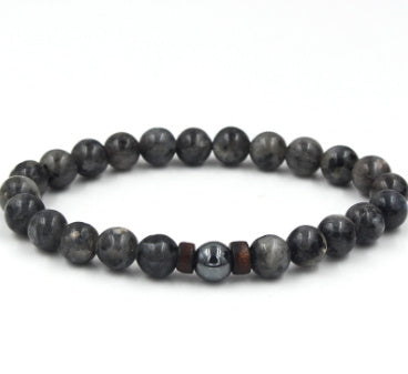 Personality Men's Black Volcanic Stone Bracelet