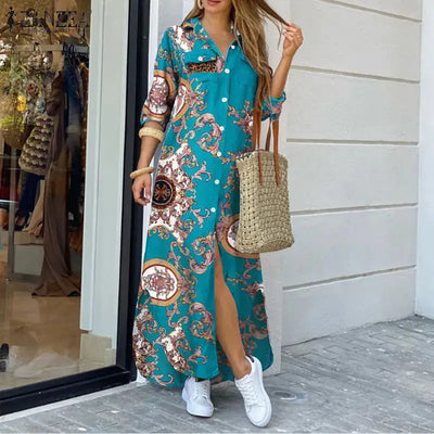 Floral Maxi Dress Bohemian Beachwear