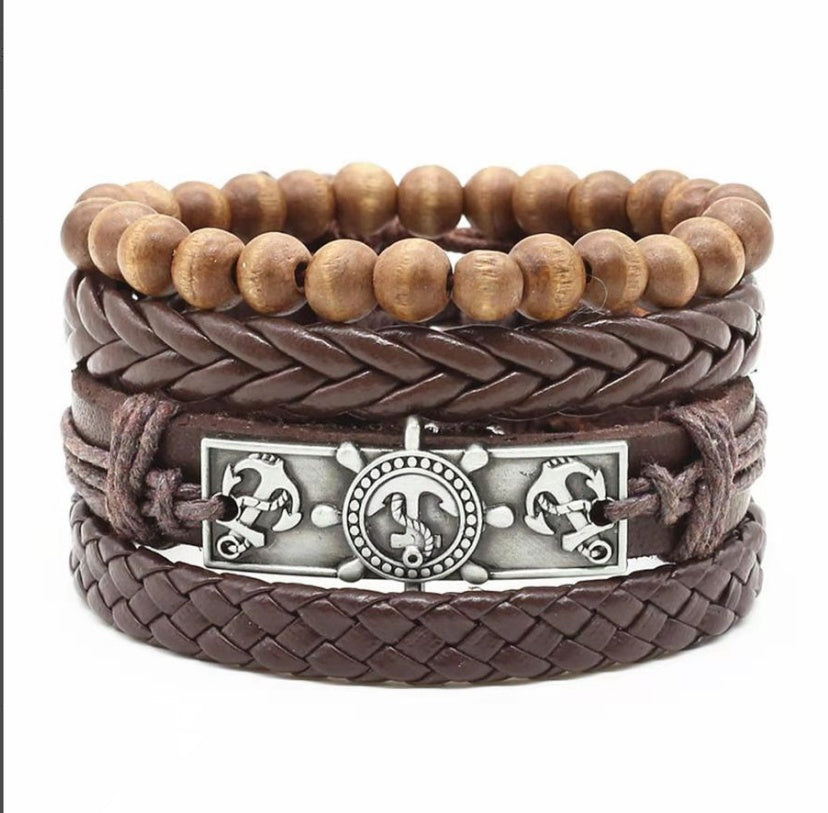 Men's Leather Vintage Braided Bracelet