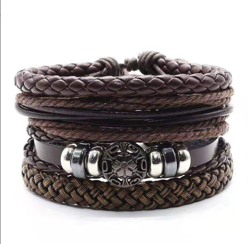 Men's Leather Vintage Braided Bracelet