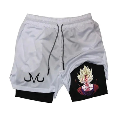 Anime Running Shorts Men Fitness Gym Training 2 in 1 Sports Shorts