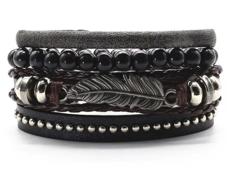 Men's Leather Vintage Braided Bracelet