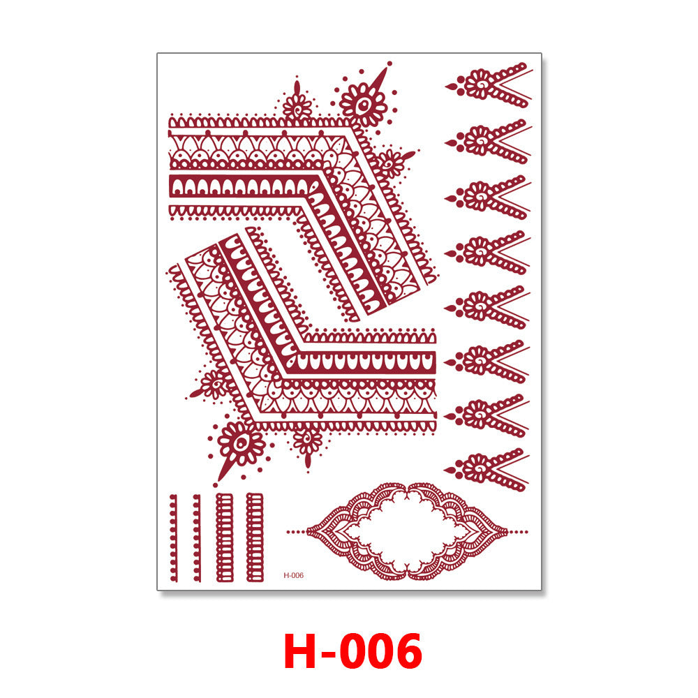 Hannah Red Lace Water Transfer Tattoo Sticker